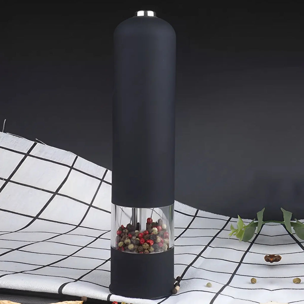 Milopts Molino Eléctrico de Sal y Pimienta con Luz LED Negro