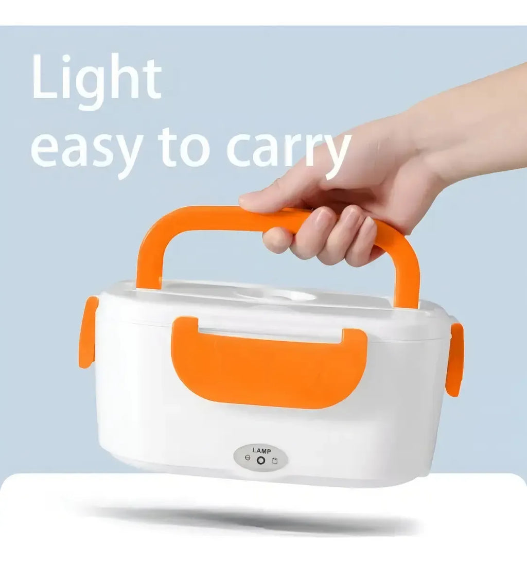 Lonchera Eléctrica Portacomidas Térmica 1.05L con Cuchara Color Naranja