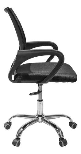 Silla Ejecutiva Ergonómica Base Cromada Malla Transpirable Negra