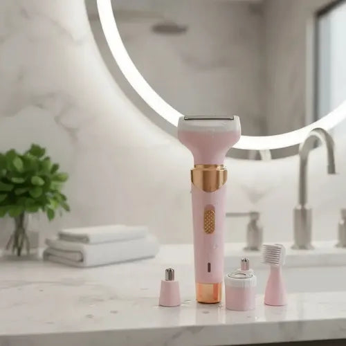Depiladora Pro Gemei GM-3074 Recargable 4 Cabezales Mujer Inalámbrica
