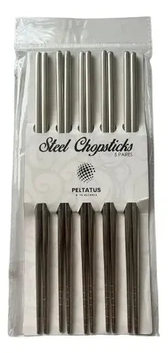 Palitos Chinos de Acero Inoxidable 24 cm Pack 5 Pares