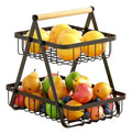 Innovo Home Organizador de Frutas 2 Niveles Metal Negro