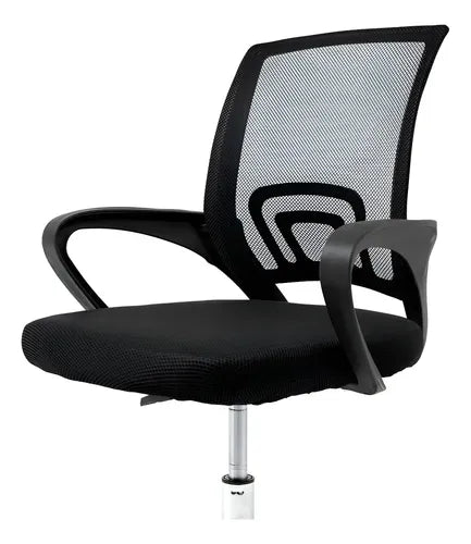 Silla Ejecutiva Ergonómica Base Cromada Malla Transpirable Negra