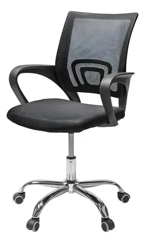 Silla Ejecutiva Ergonómica Base Cromada Malla Transpirable Negra