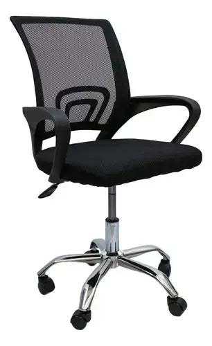 Silla Ejecutiva Ergonómica Base Cromada Malla Transpirable Negra