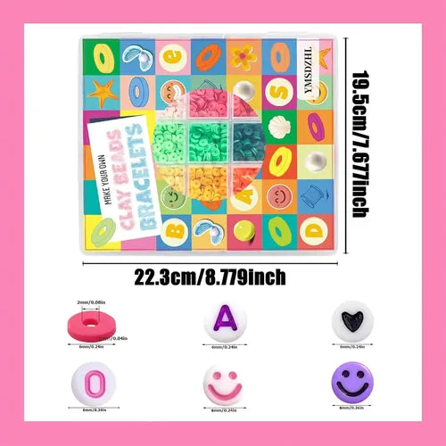 Gionlion Kit de Hacer Pulseras 6000 Cuentas Letra Abecedario