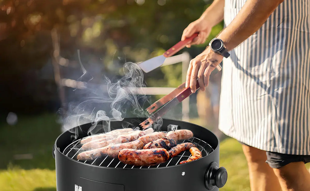 Grill Asador Barril Portátil 3 En 1 Ahumador Parrilla Negro
