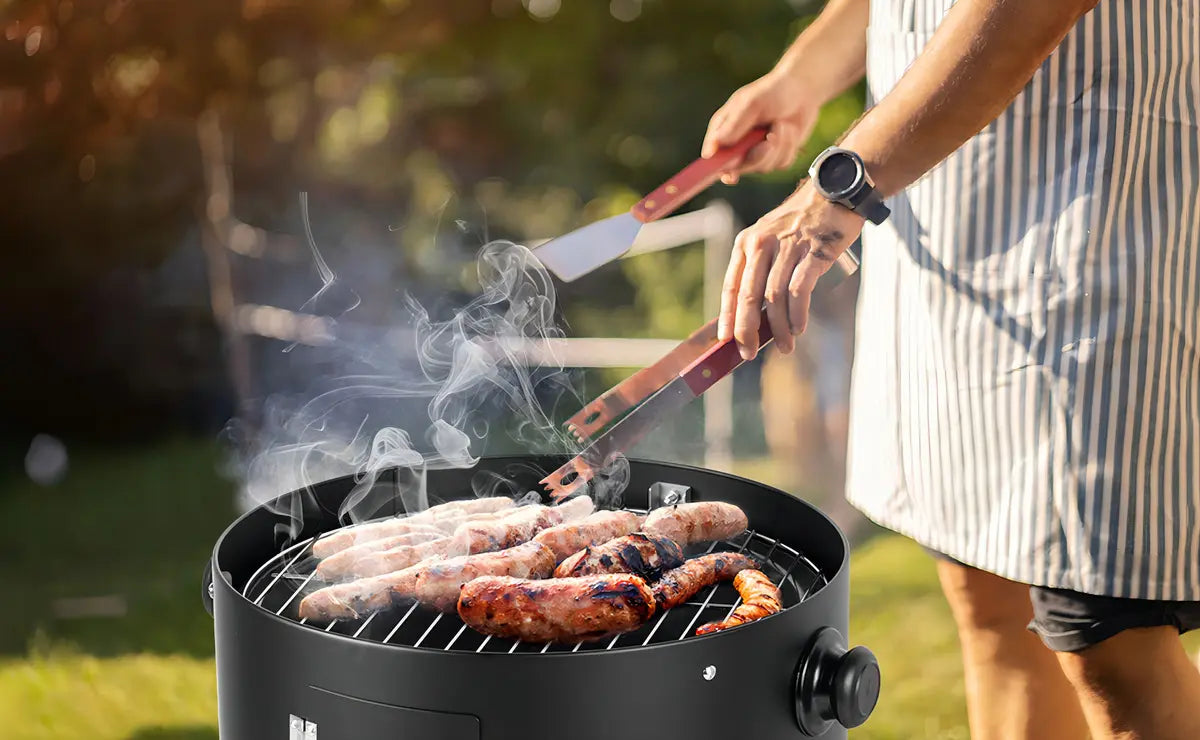 Grill Asador Barril Portátil 3 En 1 Ahumador Parrilla Negro