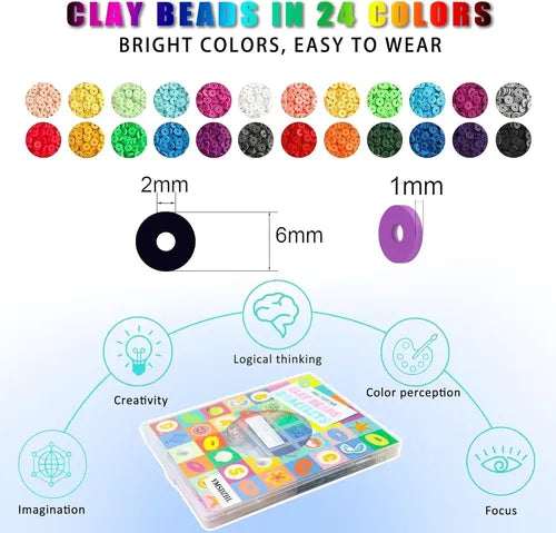 Gionlion Kit de Hacer Pulseras 6000 Cuentas Letra Abecedario