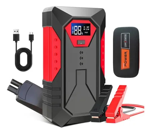 High Power Kit Iniciador Batería Emergencia Carro Moto Portátil Negro