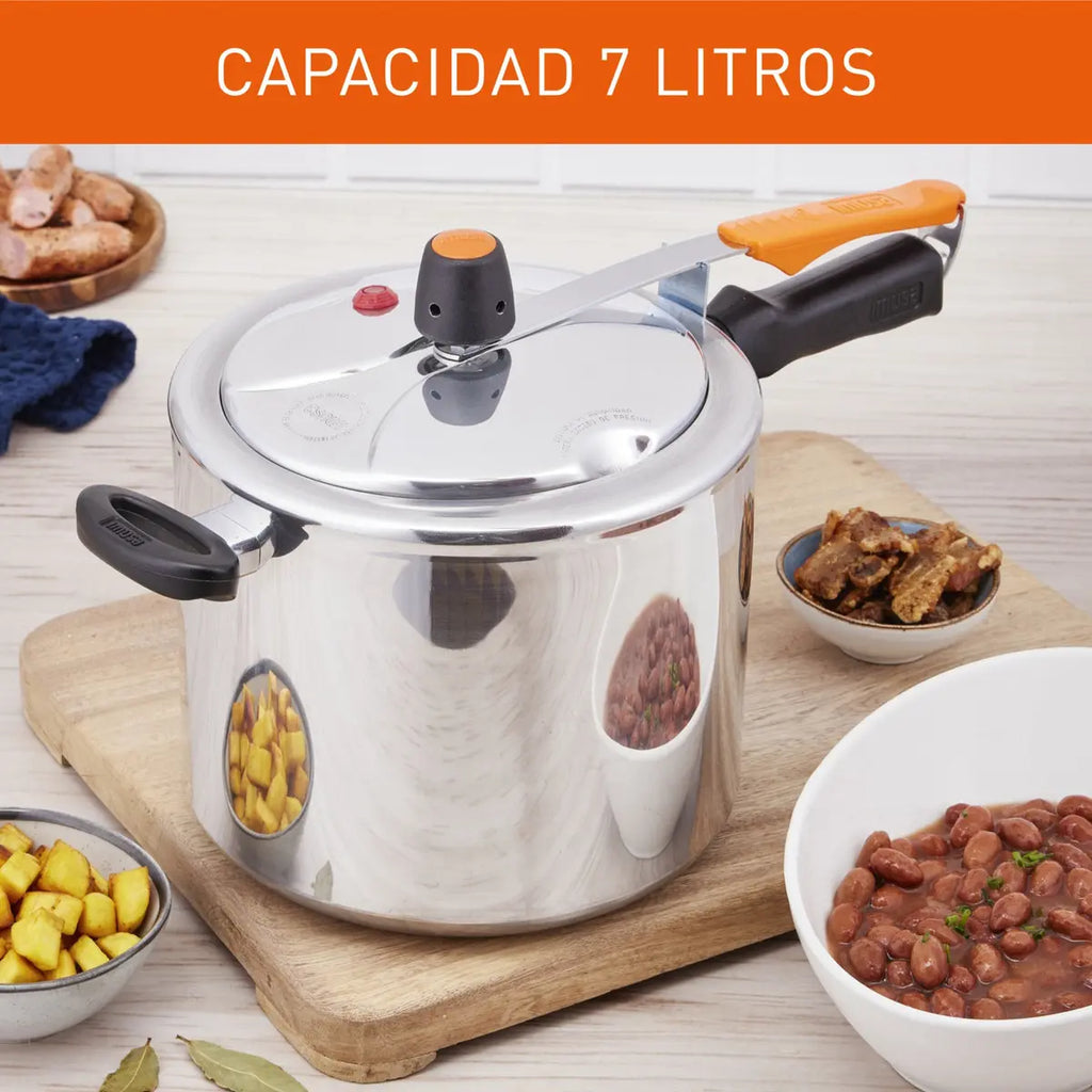 Olla a Presión Imusa SecuryPlus 7 Litros Aluminio Plateado