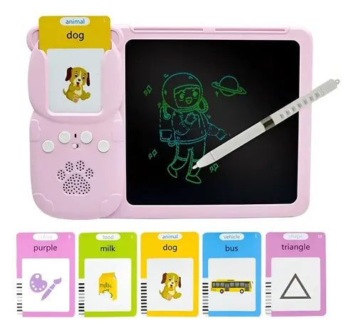 KLU Lector Bilingüe Tarjetas Interactivas Tablero Mágico 2 en 1