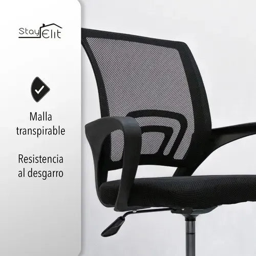 Silla Ejecutiva Ergonómica Base Cromada Malla Transpirable Negra