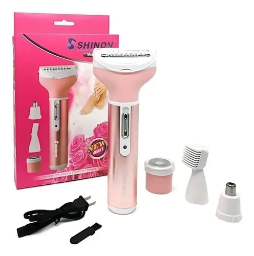 Depiladora Pro Gemei GM-3074 Recargable 4 Cabezales Mujer Inalámbrica