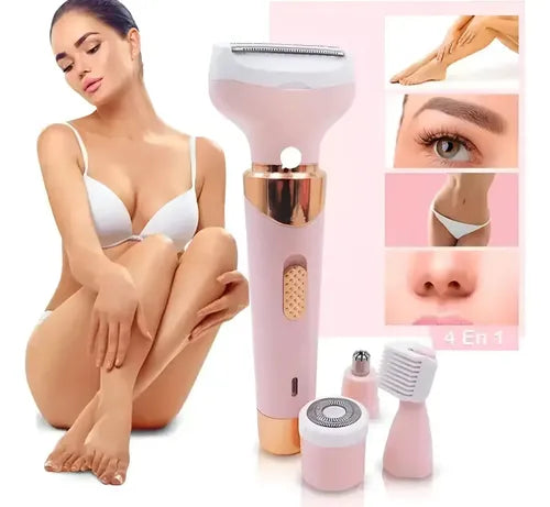 Depiladora Pro Gemei GM-3074 Recargable 4 Cabezales Mujer Inalámbrica