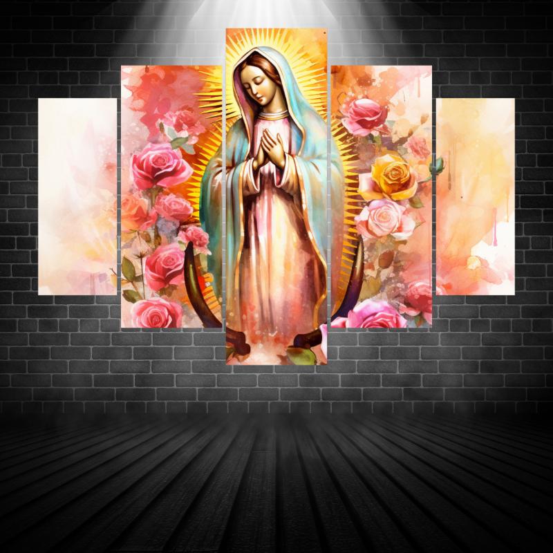 Cuadro Decorativo 5 Piezas Religioso W 191 Madera MDF