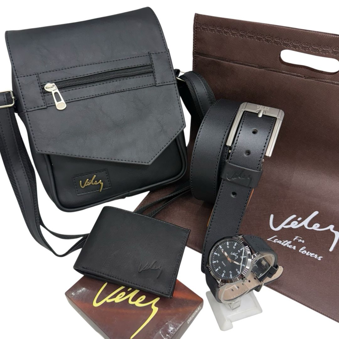 Velez Lancelot Combo de Accesorios de Cuero con Reloj SRG