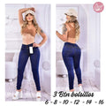 Jeans Levanta Cola Tiro Alto Control Abdomen 3 Botones
