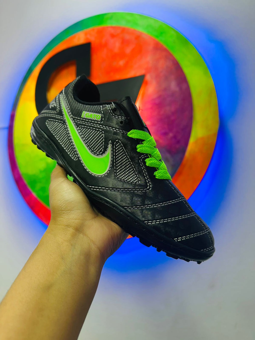 Guayo Mercurial Sintética Fútbol Negro Verde