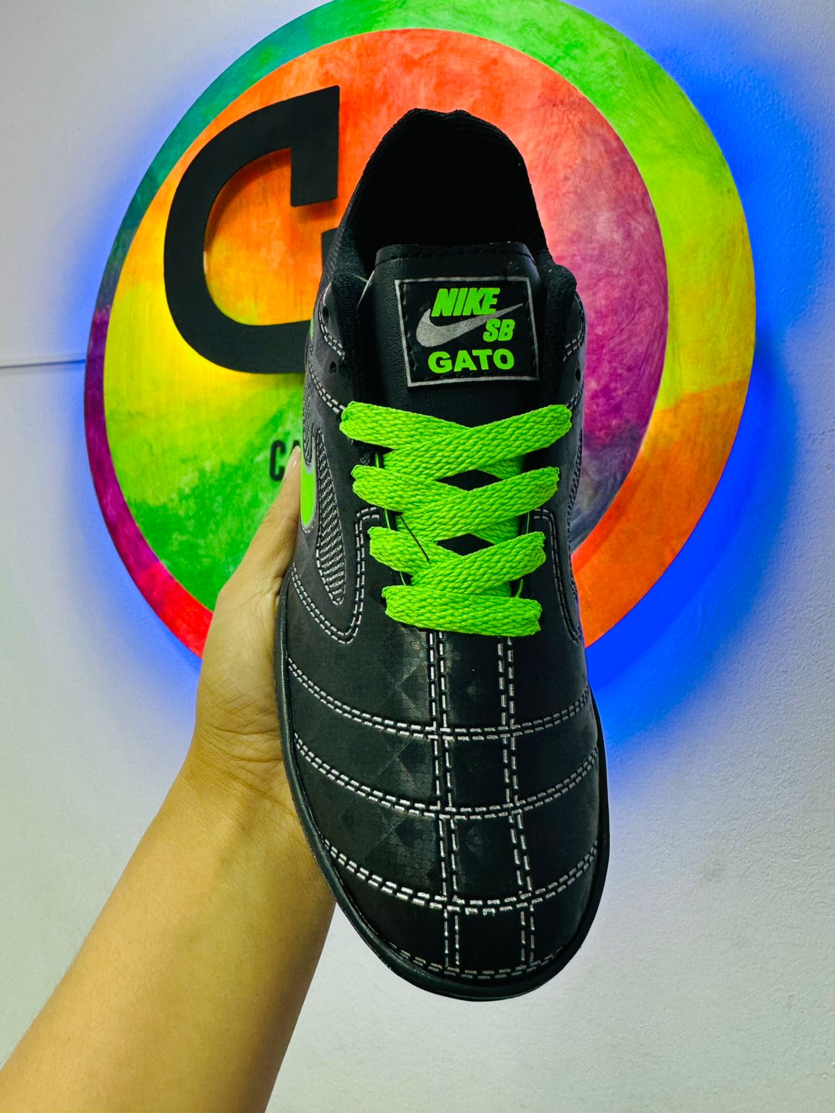 Guayo Mercurial Sintética Fútbol Negro Verde
