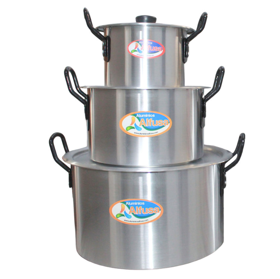 Alfusa Juego de Ollas Caldero Compacto Aluminio 8 Piezas