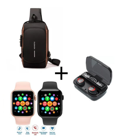 Combo Reloj T500, Canguro y Auriculares Bluetooth M10