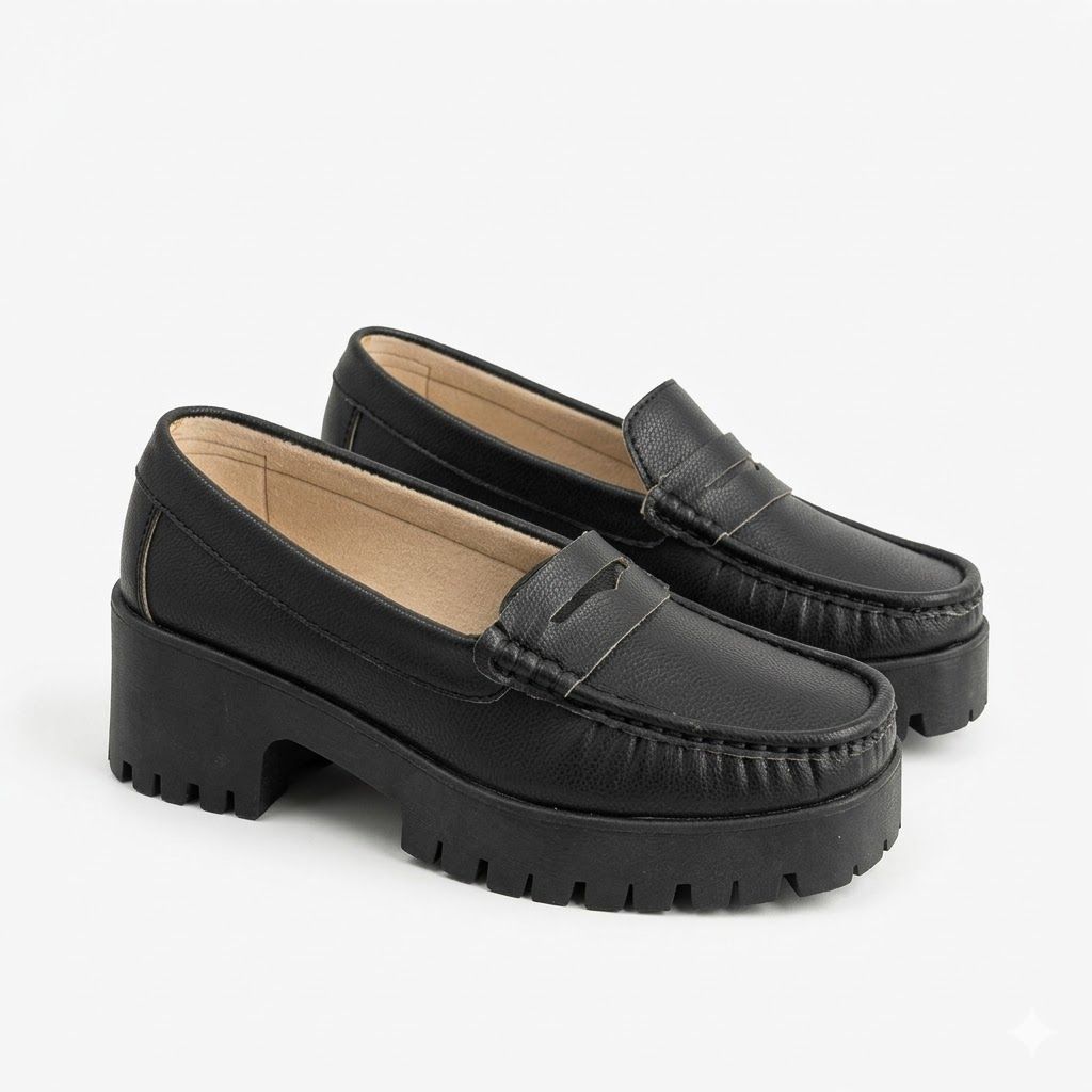 Mocasines Bolichero F05 de Dama Estilo Urbano Sintético Negro