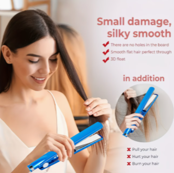 Plancha de Cabello Nano Titanio, Azul, 450ºF - Ultra Rápida, Doble Función,