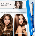 Plancha de Cabello Nano Titanio, Azul, 450ºF - Ultra Rápida, Doble Función,